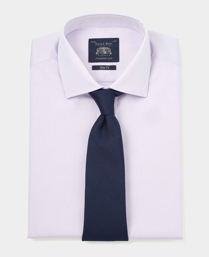 Lilac Cotton Twill Slim Fit Formal Shirt - Single Cuff