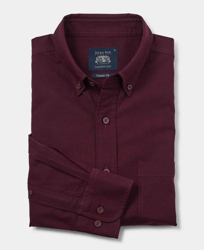 Maroon Classic Fit Oxford Shirt