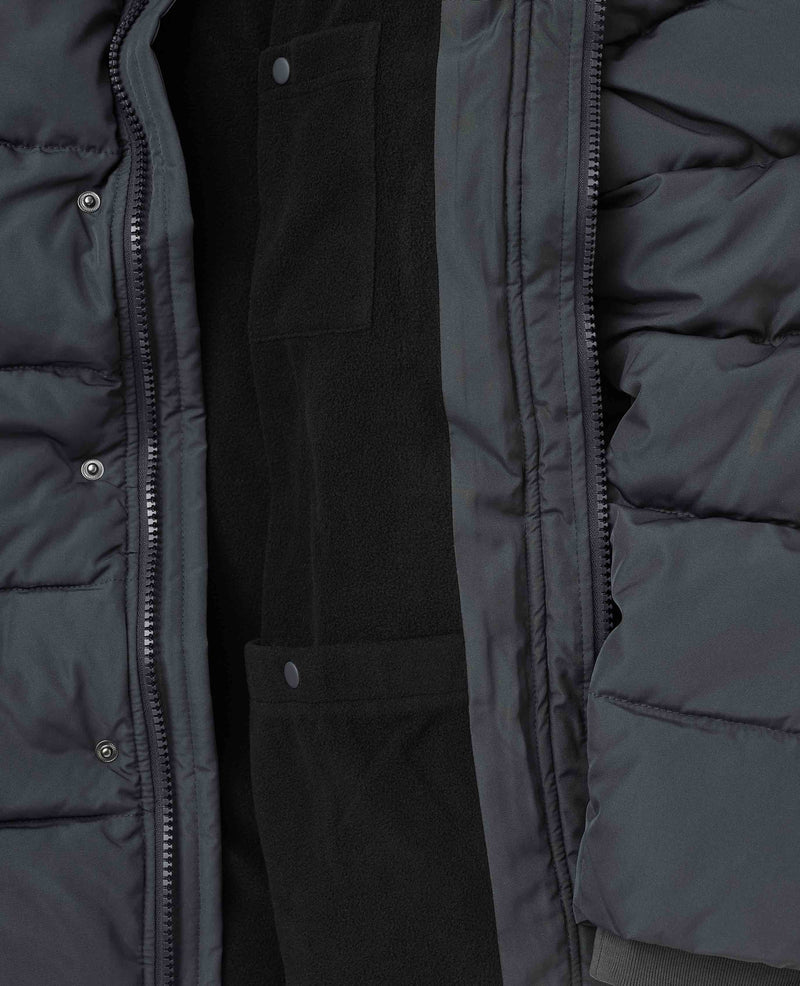 Recycled Dark Grey Puffer Jacket