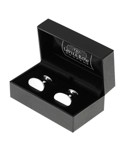 Engravable Sterling Silver Oval Cufflinks