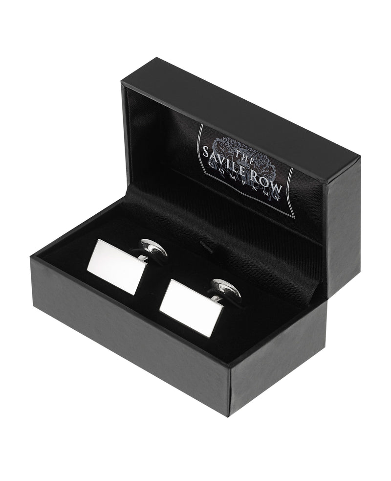 Engravable Sterling Silver Rectangle Cufflinks