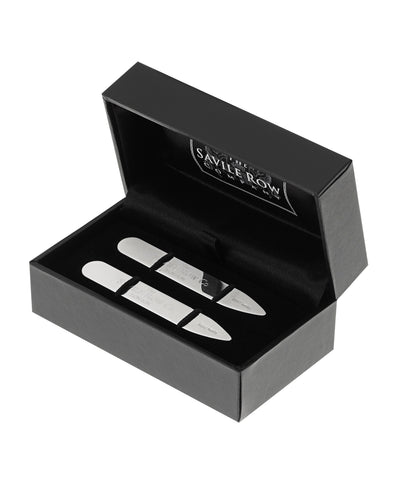 Engravable Sterling Silver Collar Stiffeners