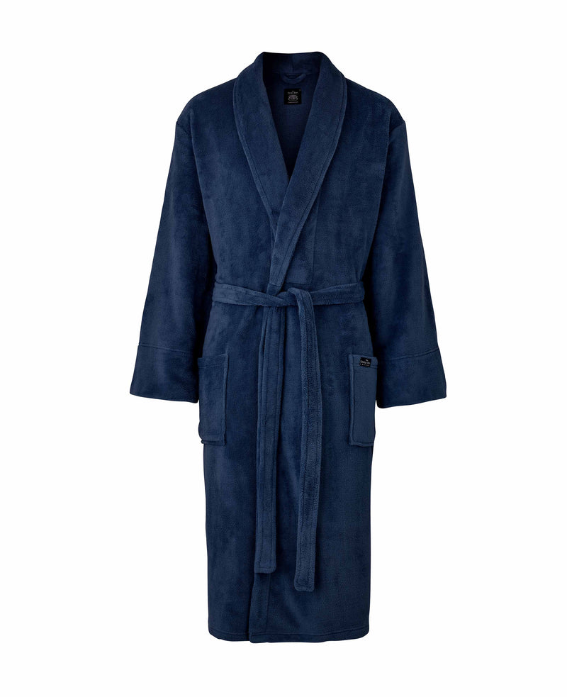 Men's Navy Super Soft Fleece Dressing Gown