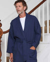 Navy Waffle Dressing Gown