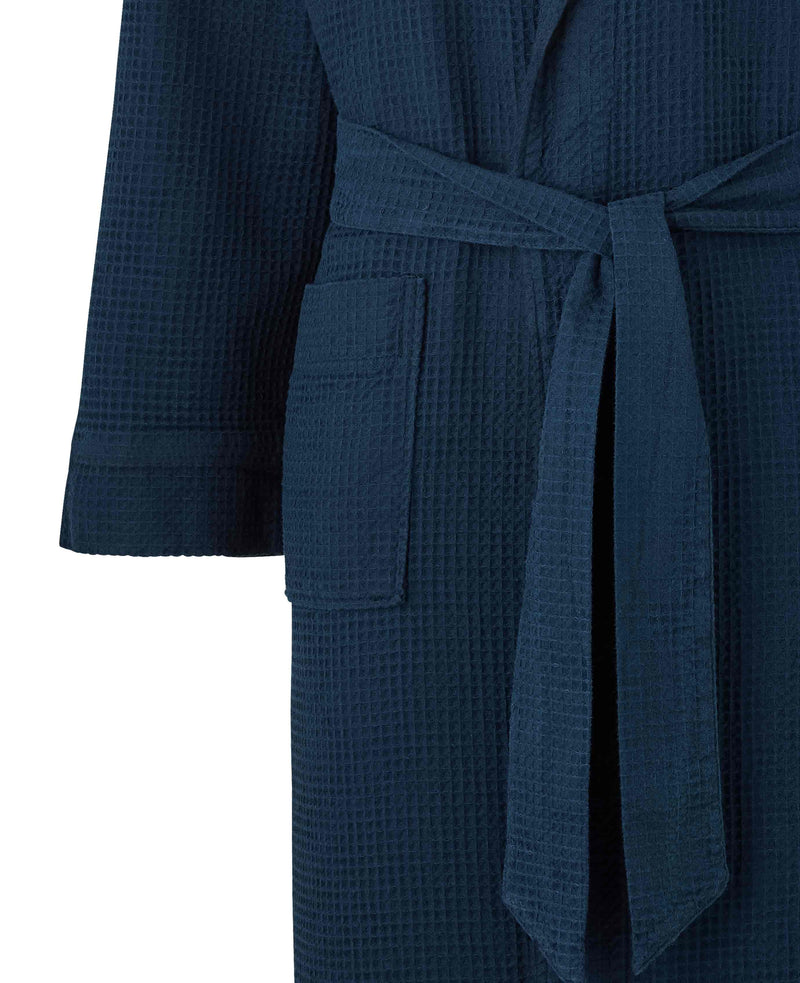 Navy Waffle Dressing Gown