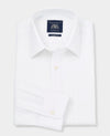 White Dobby Weave Cotton Classic Fit Formal Shirt - Single Cuff