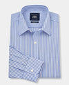 Blue Classic Fit Striped Formal Shirt - Single Cuff