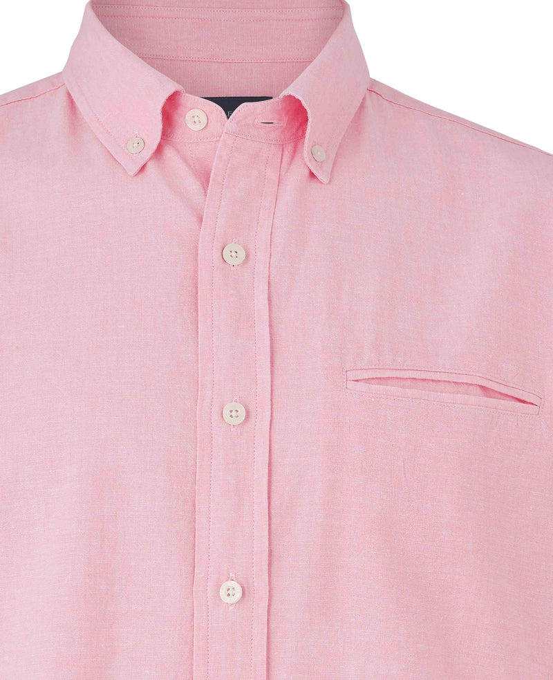 Pink Linen Cotton Short Sleeve Shirt