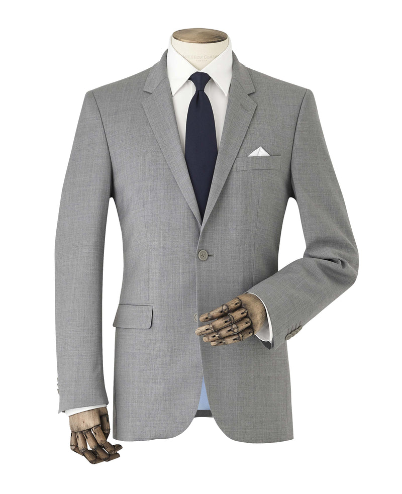 Mid-Grey Wool-Blend Tailored Suit