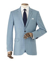 Light Blue Wool-Blend Tailored Suit Jacket