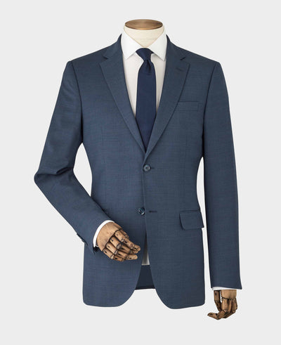 Men's Dark Blue Wool-Blend Suit Jacket