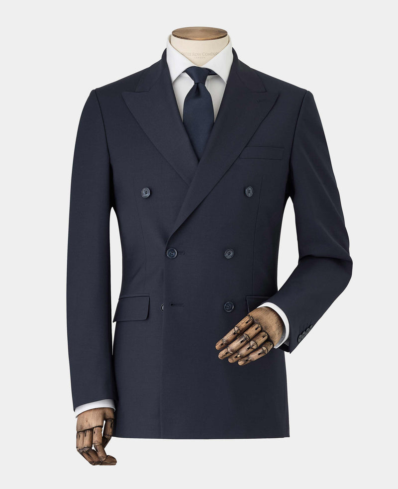 Navy Wool-Blend Double-Breasted Suit