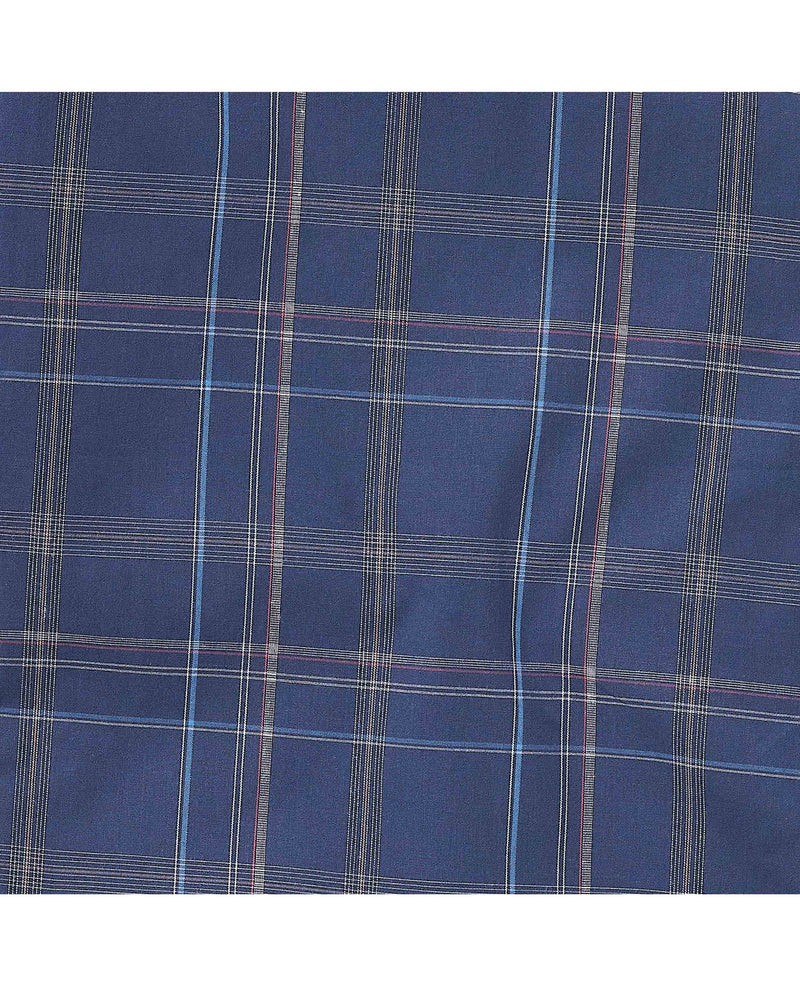 Navy Check Cotton Lounge Pants