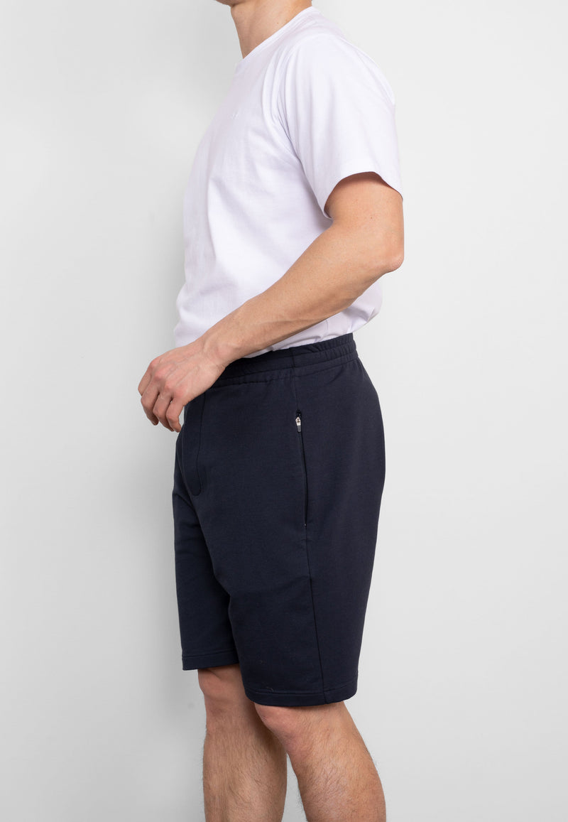 SRW Navy Stretch Loopback Cotton Blend Sweat Shorts