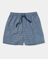 Blue Paisley Print Cotton Lounge Shorts