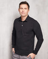 Black Long Sleeve Polo Shirt