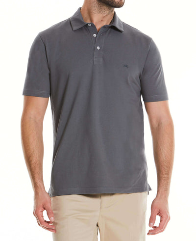 Men's Grey Short Sleeve Polo Shirt In Classic Fit Shape