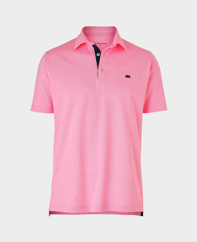 Men's Pink Cotton Short Sleeve Classic Fit Polo Shirt