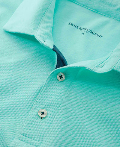 Spearmint Green Cotton Short Sleeve Polo Shirt