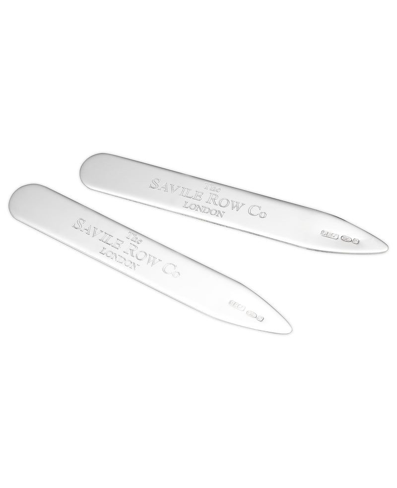 Engravable Sterling Silver Collar Stiffeners