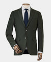 Olive Green Wool-Blend Suit Jacket