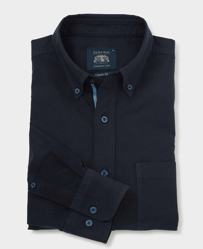 Men's Button-Down Oxford Shirt in Navy with Contrast Detail