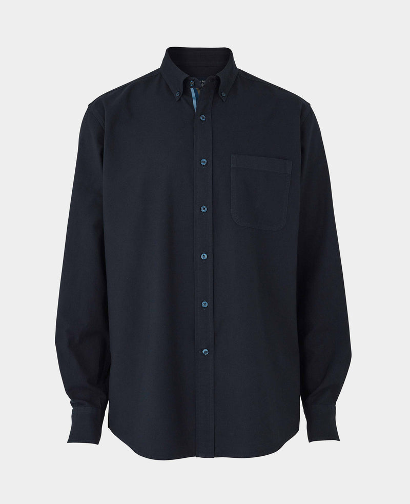 Navy Classic Fit Button-Down Oxford Shirt - Stripe Contrast Detail