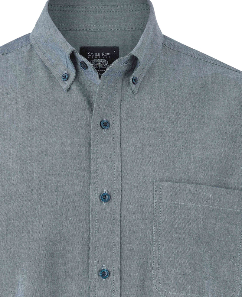 Navy Classic Fit Chambray Oxford Shirt