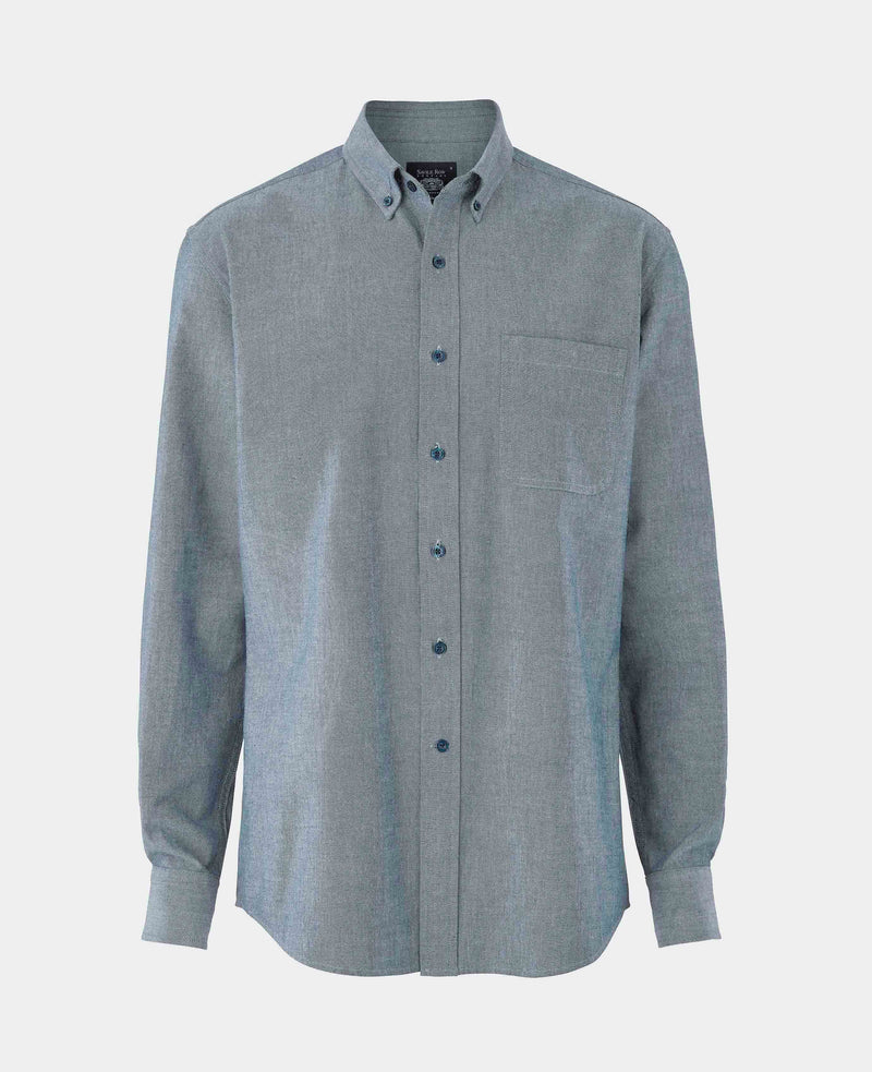 Navy Classic Fit Chambray Oxford Shirt