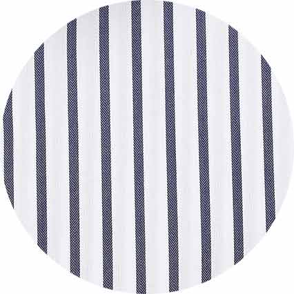 Navy Cotton Classic Fit Striped Formal Shirt - Double Cuff