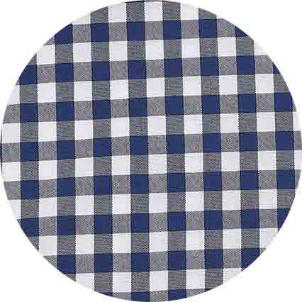 Navy Cotton Gingham Check Classic Fit Formal Shirt - Single Cuff