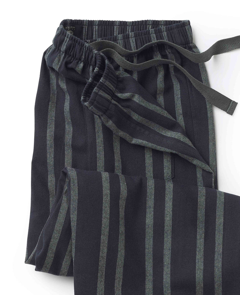 Navy Grey Stripe Brushed Cotton Lounge Pants