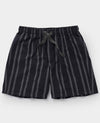 Navy Grey Stripe Brushed Cotton Lounge Shorts