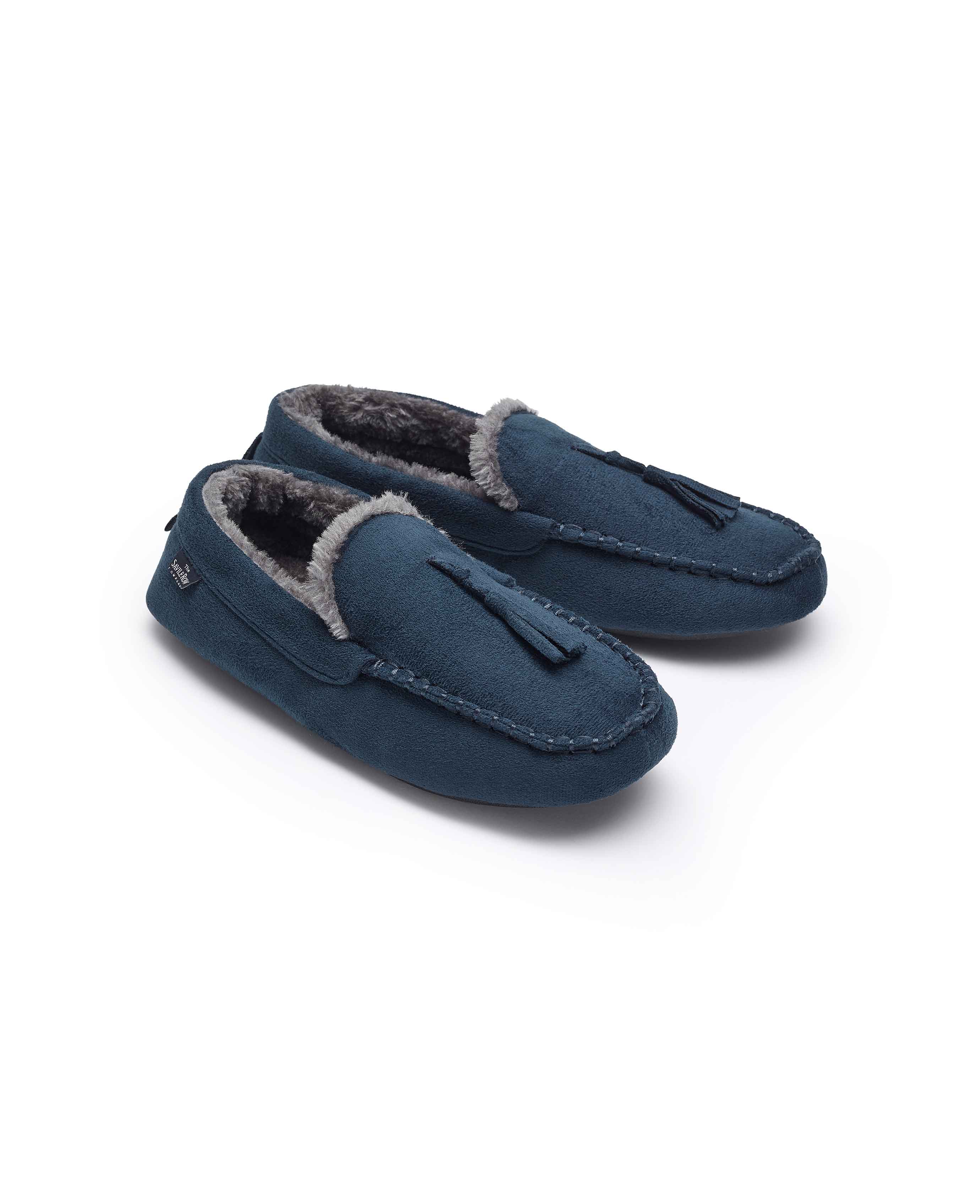 Mens blue moccasin slippers online