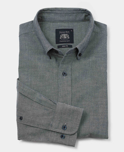 Navy Slim Fit Chambray Oxford Shirt