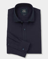 Navy Twill Slim Fit Smart Casual Shirt - Single Cuff