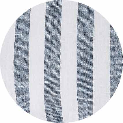 Navy White Bold Stripe Linen Cotton Classic Fit Short Sleeve Shirt
