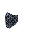 Navy White Flower Print Reusable Cotton Face Mask