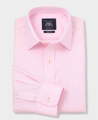 Pink Cotton Classic Fit Non-Iron Shirt - Single Cuff