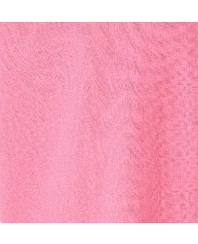 Pink Linen Cotton Classic Fit Short Sleeve Button-Down Casual Shirt