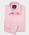 Pink White Check Classic Fit Shirt - Double Cuff