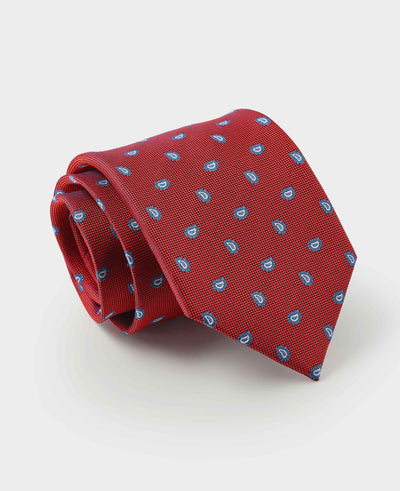 Red Mini Paisley Silk Tie