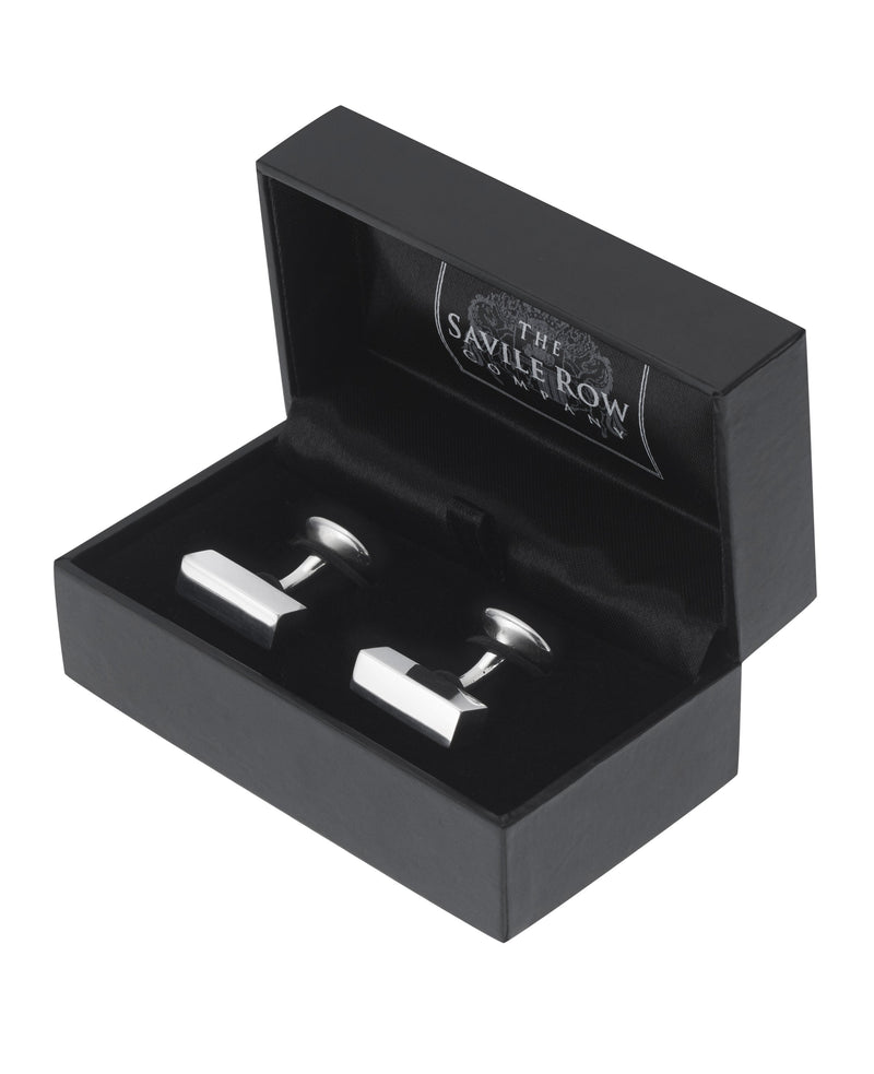 Sterling Silver Block Engravable Cufflinks