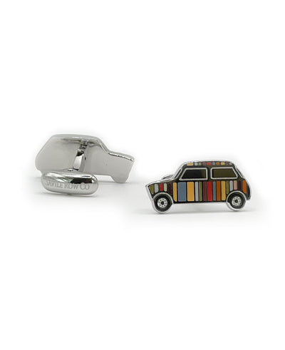 Men's Silver Rhodium Plated Car Cufflinks