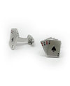 Silver Tone Rhodium Plated Cards Cufflinks