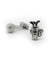 Silver Tone Rhodium Plated Golf Cufflinks