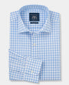 Sky Blue Cotton Gingham Classic Fit Formal Shirt - Single Cuff