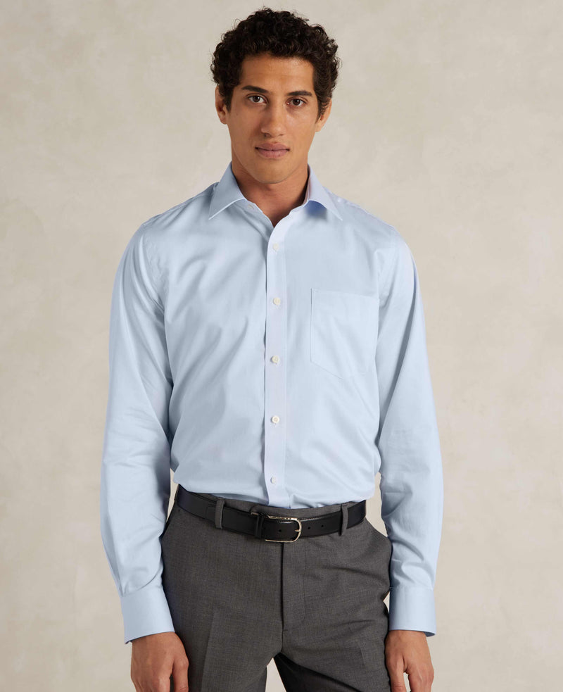 Sky Blue Cotton Twill Classic Fit Shirt - Single or Double Cuff