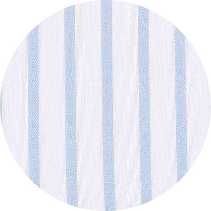 Sky Blue White Cotton Herringbone Stripe Classic Fit Winchester Formal Shirt - Double Cuff