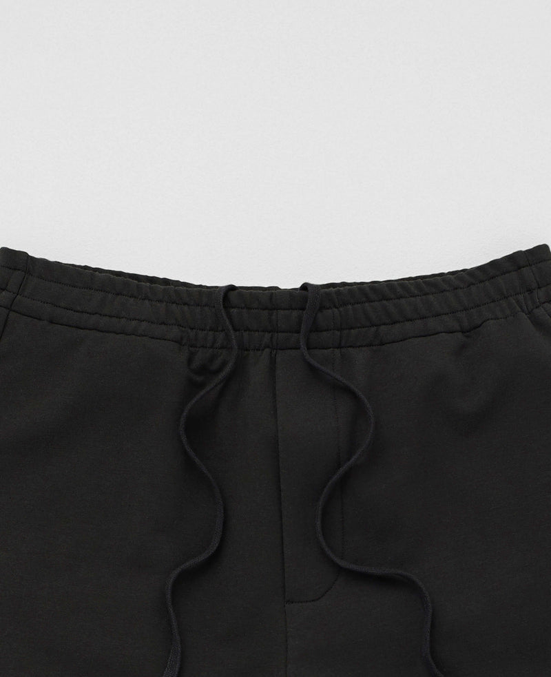 SRW Black Stretch Loopback Cotton Blend Sweat Shorts